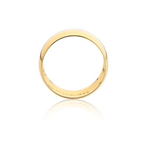 Aliança Amore Mio abaulada oca ouro 18k polida 8MM