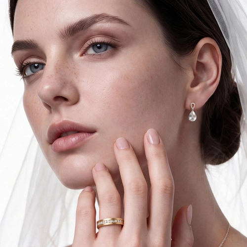 Aliança Endless Love reta ouro 18k fosca friso com 18pts de Diamantes 3MM