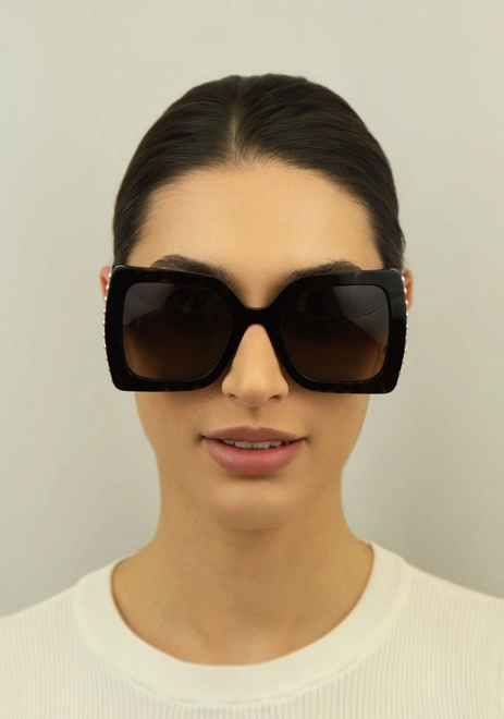 Óculos de Sol Carolina Herrera CH 0001/S 086 55HA S Acetato Marrom Mesclado com lentes na cor Marrom Degradê 3
