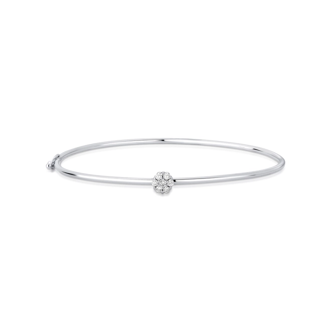 Pulseira Diamond Flowers bracelete ouro branco 18k flor com 14pts de Diamantes 1