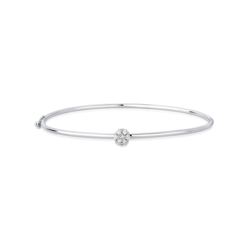 Pulseira Diamond Flowers bracelete ouro branco 18k flor com 14pts de Diamantes