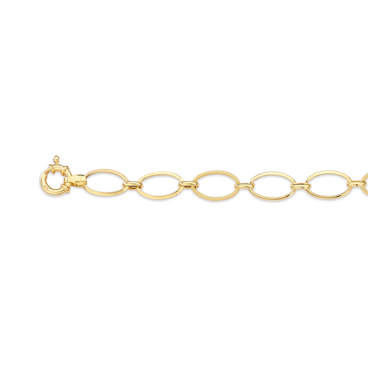 Pulseira de Ouro 18K Feminina Elos Pequenos Trabalhados