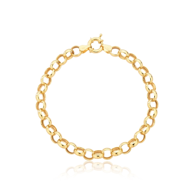 Pulseira de Ouro 18k Feminina Elo Portugês 19cm 4mm Largura - Site