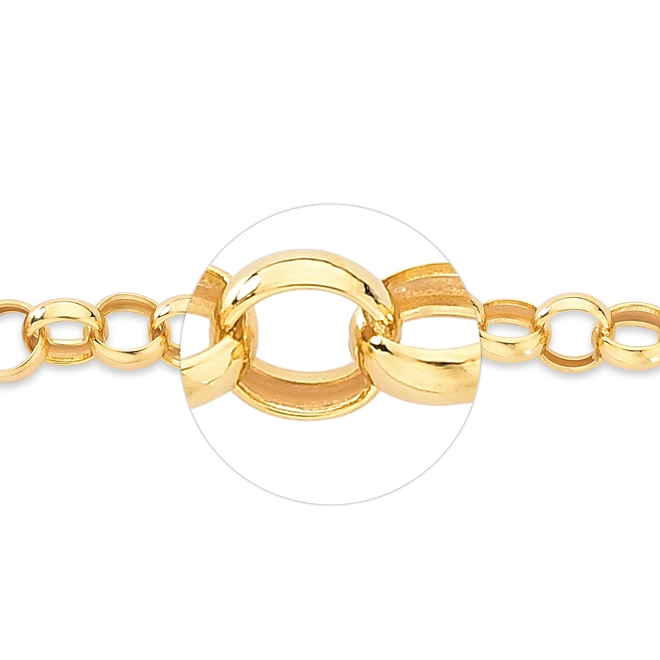 Pulseira de Ouro 18k Feminina Elo Portugês 19cm 4mm Largura - Site