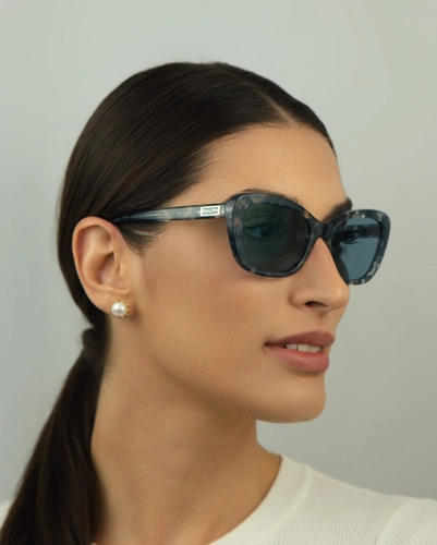 Óculos de Sol Ralph 0RA5264 5844E355 Acetato Azul Mesclado com lentes na cor Azul