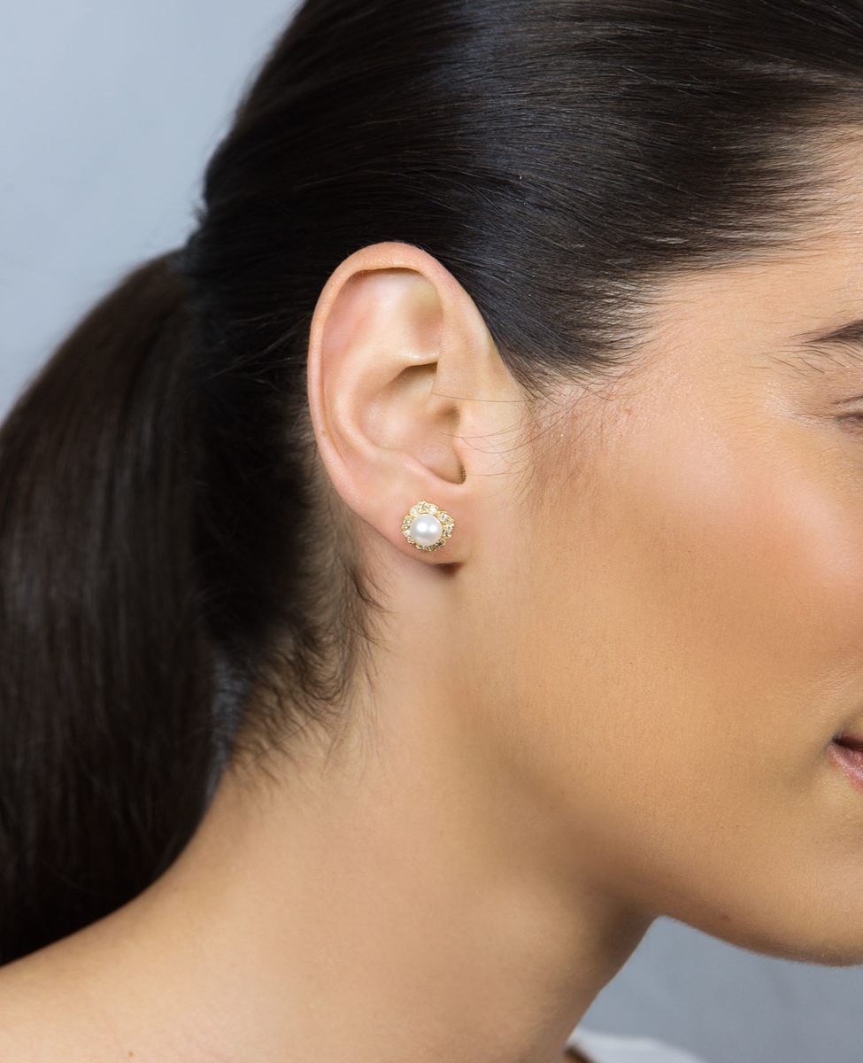 Piercing de Orelha Coliseu, ouro 18k com Diamantes e Gemas