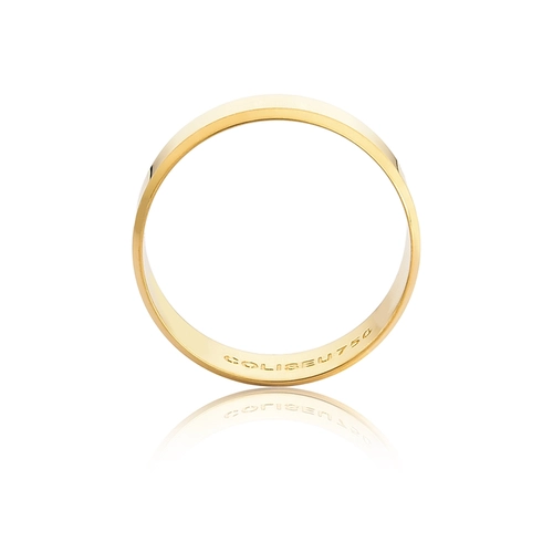 Aliança Passion reta borda chanfrada ouro 18k polida 7MM