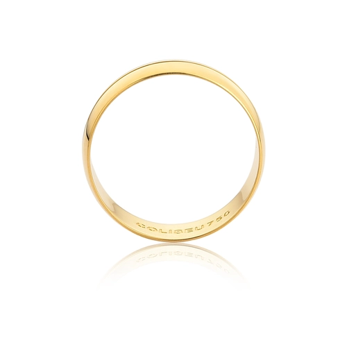 Aliança Toujours meia cana ouro 18k  polida com friso 7MM