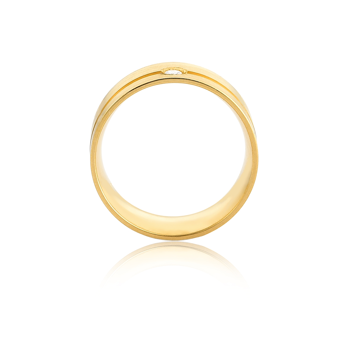 Alianças de Casamento 18k Diamantes 18 Pontos Design Contemporâneo -  Porcello