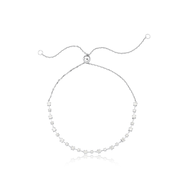 Pulseira Riviera De Diamantes Ouro Branco 18k Coliseu Riva 24cm