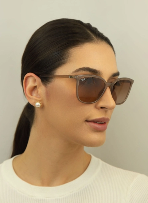Óculos de Sol Ray-Ban 0RB4350L 65861356 Acetato Castanho com lentes na cor Castanho 5