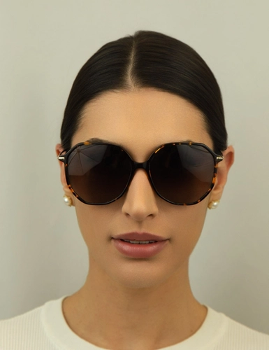 Óculos de Sol Hugo BOSS 1329/S 086 58HA S Acetato Marrom Mesclado com lentes na cor Marrom Degradê