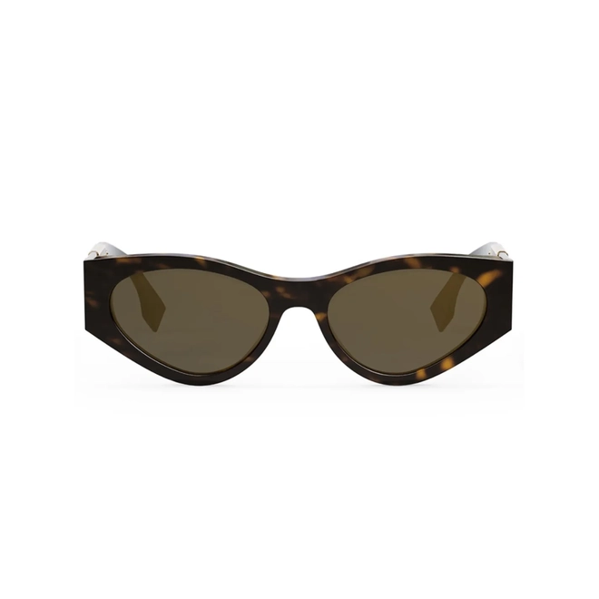 Óculos de Sol Fendi FE40049I_5452E Acetato Marrom Mesclado e Preto com lentes na cor Marrom 2