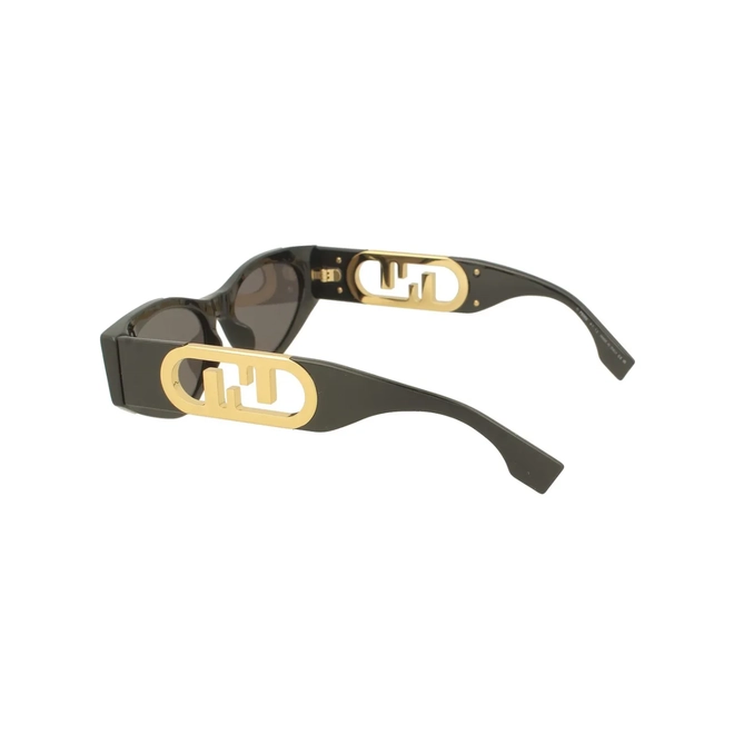 Óculos de Sol Fendi FE40049I_5452E Acetato Marrom Mesclado e Preto com lentes na cor Marrom 3