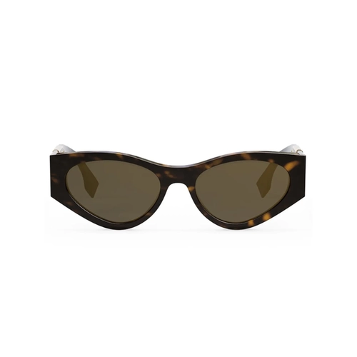 Óculos de Sol Fendi FE40049I_5452E Acetato Marrom Mesclado e Preto com lentes na cor Marrom