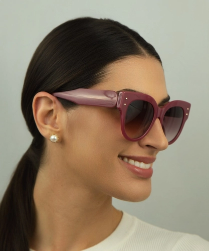 Óculos de Sol Carolina Herrera CH 0008/S G3I 523X Acetato Rosa com lentes na cor Rosa Degradê