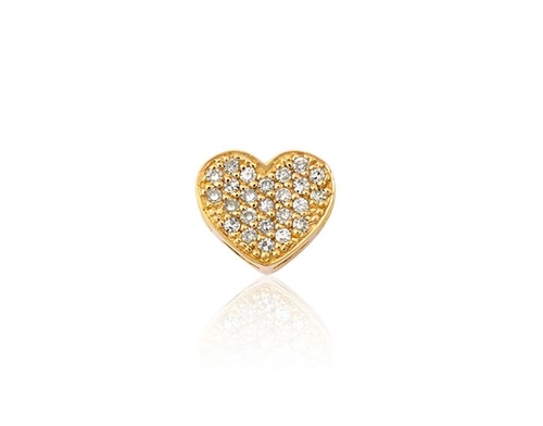 Pingente Her Heart coração ouro 18k pavê com Diamantes Coliseu