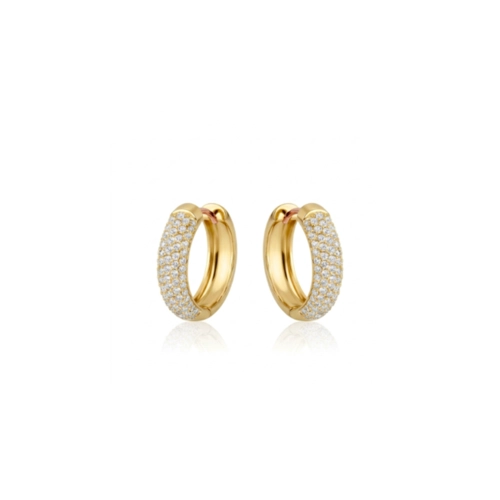 Brinco Pavês Amare argola redonda em ouro 18k pavê 66pts de Diamantes