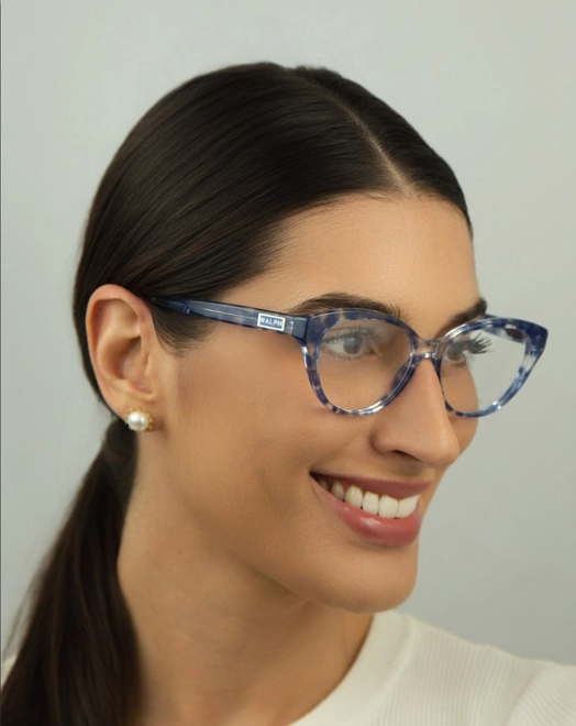 Óculos de Grau Ralph 0RA7116 5848 52 Acetato Azul Mesclado 5