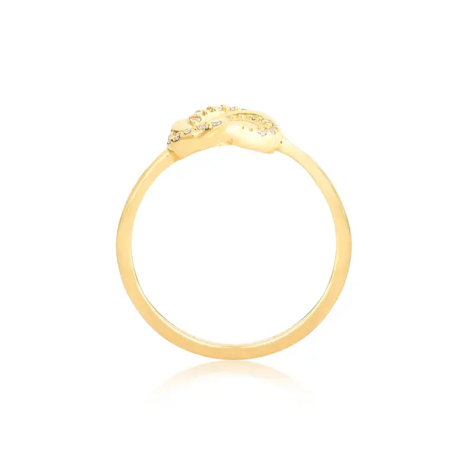 Anel com círculo entrelaçado prata 925 dourada com Zircônias For me Antique 2