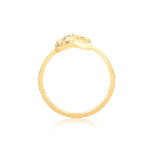 Anel com círculo entrelaçado prata 925 dourada com Zircônias For me Antique