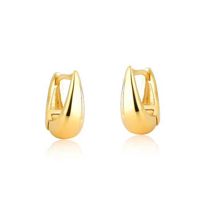 Brinco For me argola click oval prata 925 dourada polida 1