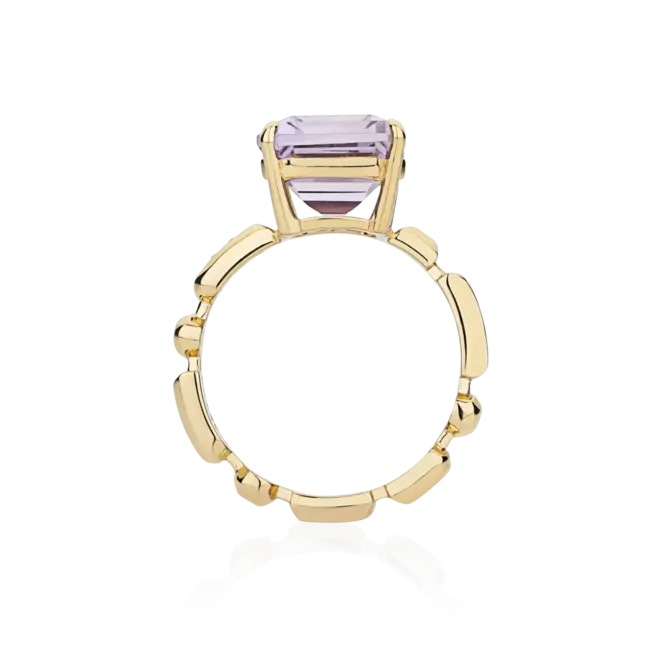 Anel Colosseo de Ametista em ouro 18k módulos articulados com 12pts de Diamantes 2