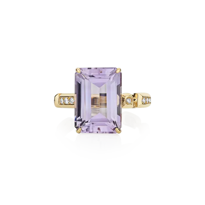Anel Colosseo de Ametista em ouro 18k módulos articulados com 12pts de Diamantes 3
