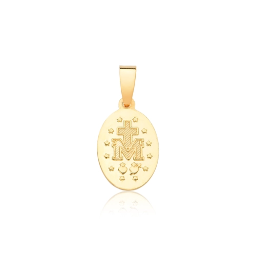 Pingente For me medalha oval prata 925 dourada adorno Nossa Senhora das Graças