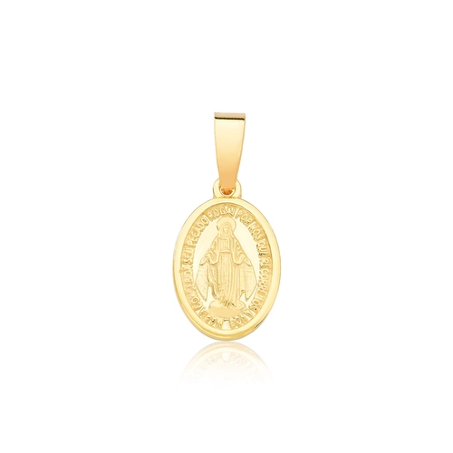 Pingente For me medalha oval prata 925 dourada adorno Nossa Senhora das Graças