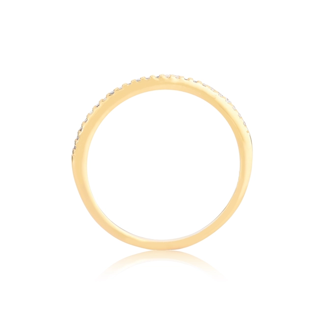 Anel For me aparador prata 925 dourada com Zircônias brancas 2
