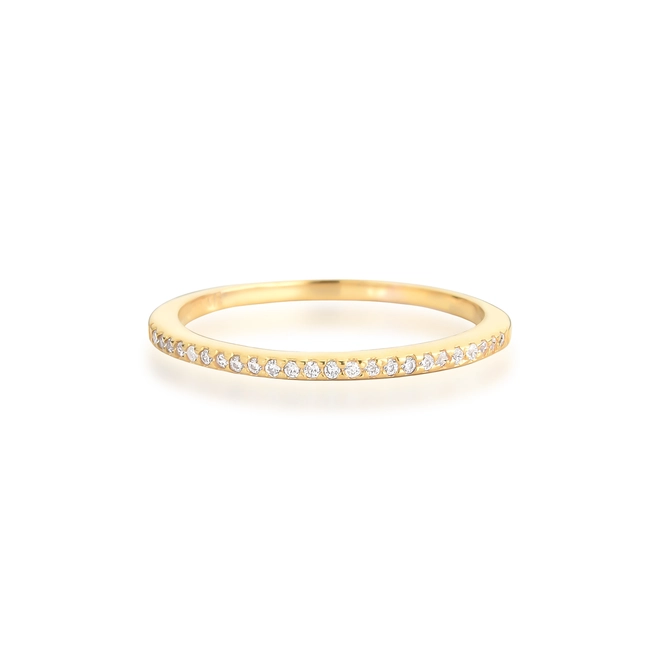Anel For me aparador prata 925 dourada com Zircônias brancas 3