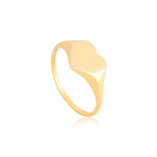 Anel For me coração prata 925 com banho dourado 1
