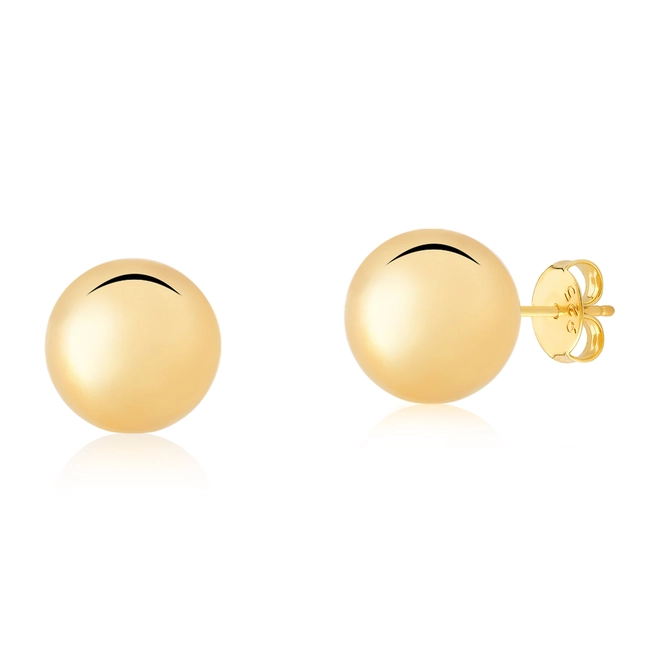 Brinco For me Stud prata 925 dourada bola polida 12MM 1