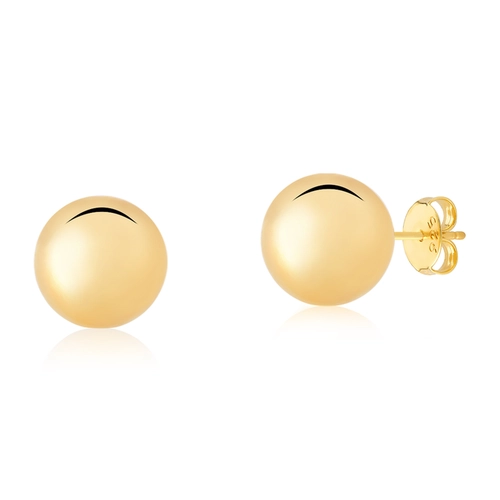 Brinco For me Stud prata 925 dourada bola polida 12MM