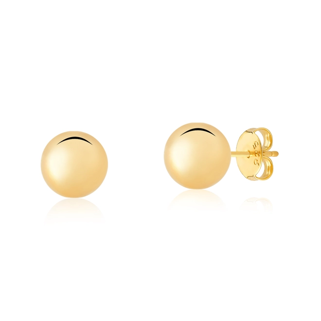 Brinco For me Stud prata 925 dourada bola polida 8MM 1