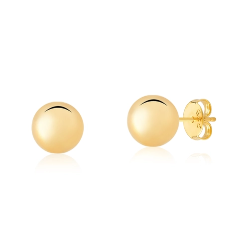 Brinco For me Stud prata 925 dourada bola polida 8MM