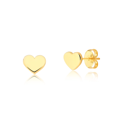 Brinco For me Stud prata 925 dourada coração polido