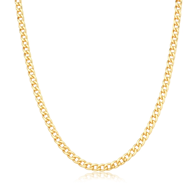 Corrente For me elo Groumet prata 925 dourada 60cm 1