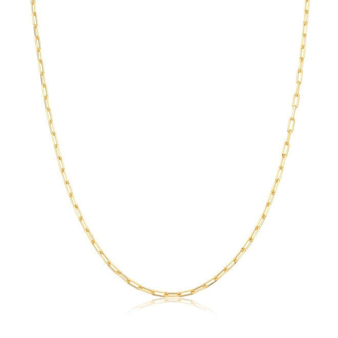 Corrente For me elo Cadeado alongado prata 925 dourada 60cm 1