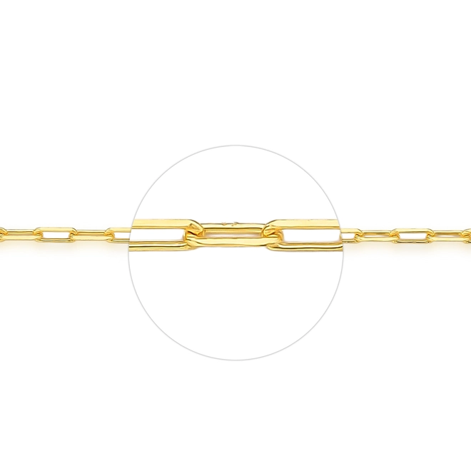 Corrente For me elo Cadeado alongado prata 925 dourada 60cm 3