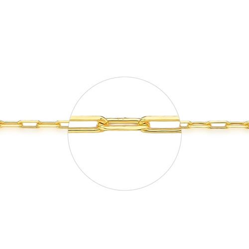 Corrente For me elo Cadeado alongado prata 925 dourada 60cm