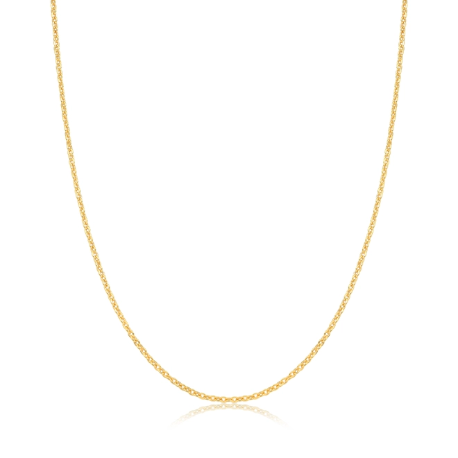 Corrente For me elo Cadeado batida prata 925 dourada 40/45cm 1