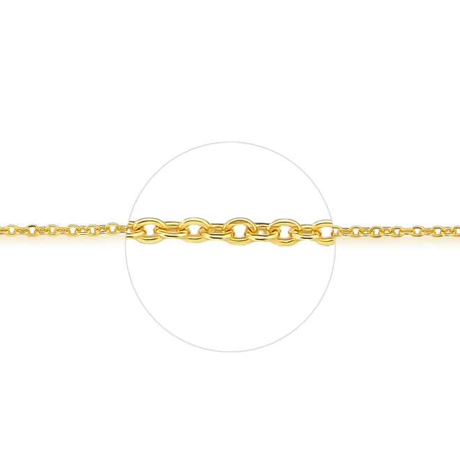 Corrente For me elo Cadeado batida prata 925 dourada 40/45cm 3