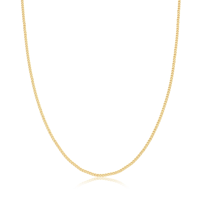 Corrente For me elo Groumet prata 925 dourada Diamantada 40/45CM 1