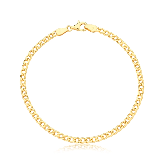 Pulseira For me elo Groumet prata 925 dourada 22cm 1