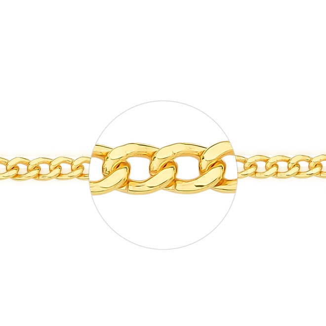 Pulseira For me elo Groumet prata 925 dourada 22cm 3