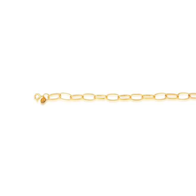 Pulseira For me elos grandes prata 925 dourada fecho mola 19CM 4