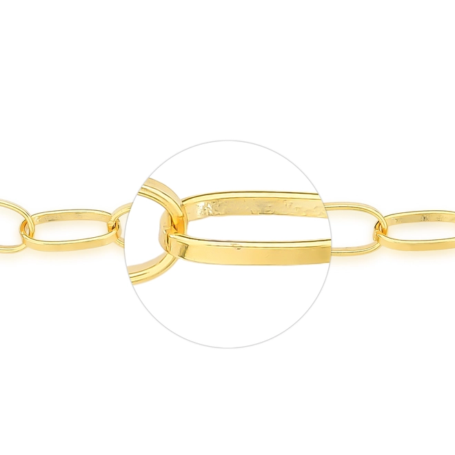 Pulseira For me elos grandes prata 925 dourada fecho mola 19CM 3