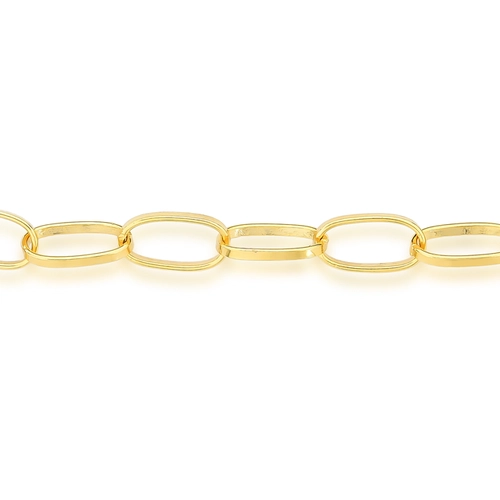 Pulseira For me elos grandes prata 925 dourada fecho mola 19CM